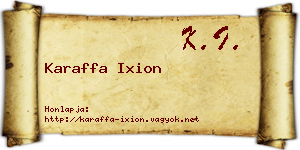 Karaffa Ixion névjegykártya